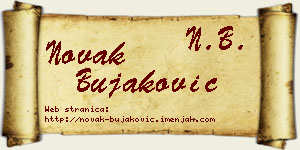 Novak Bujaković vizit kartica